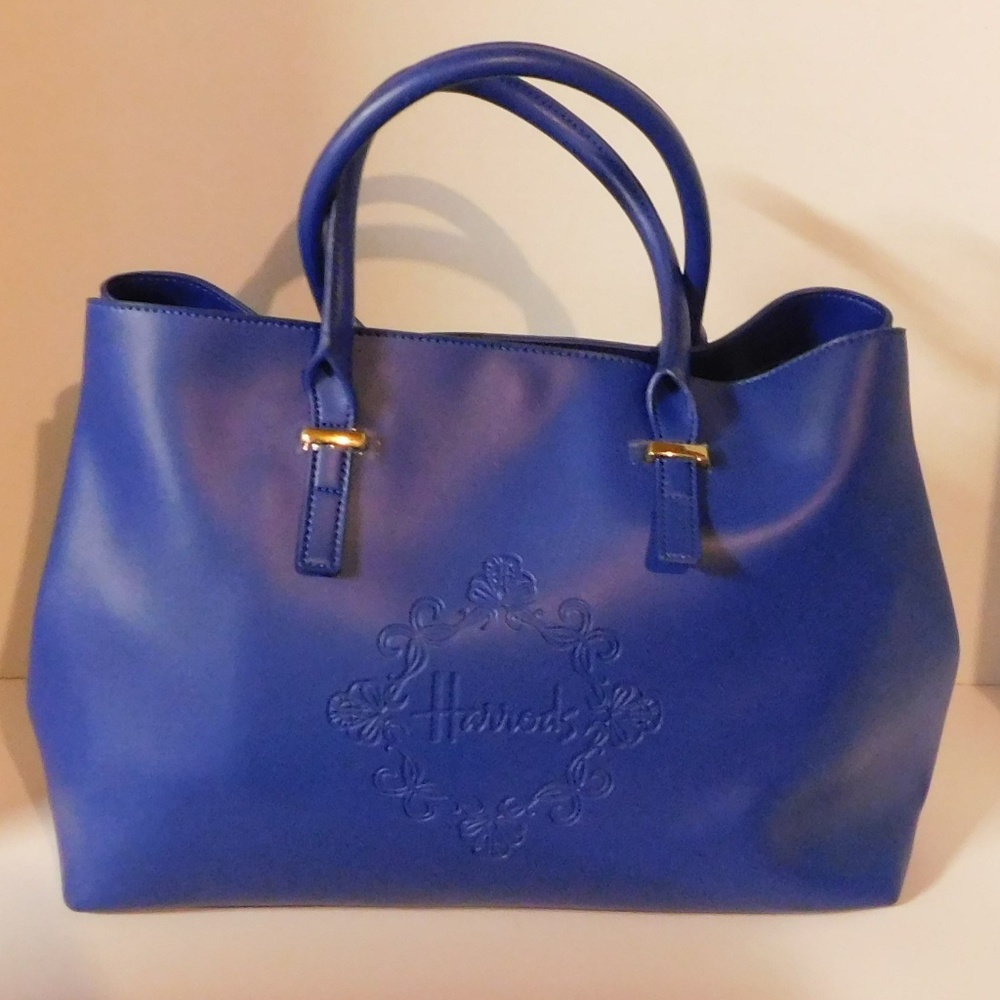 Classic Harrod's Royal Blue Tote Purse
